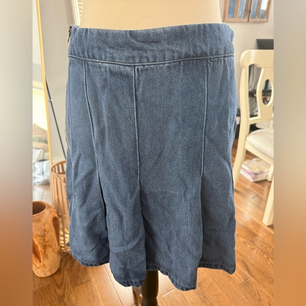 Young Fabulous & Broke Denim A-Line Skirt in Dark Blue